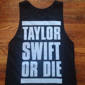 "Taylor Swift or Die" basketball tank!