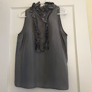 Grey silk jcrew blouse