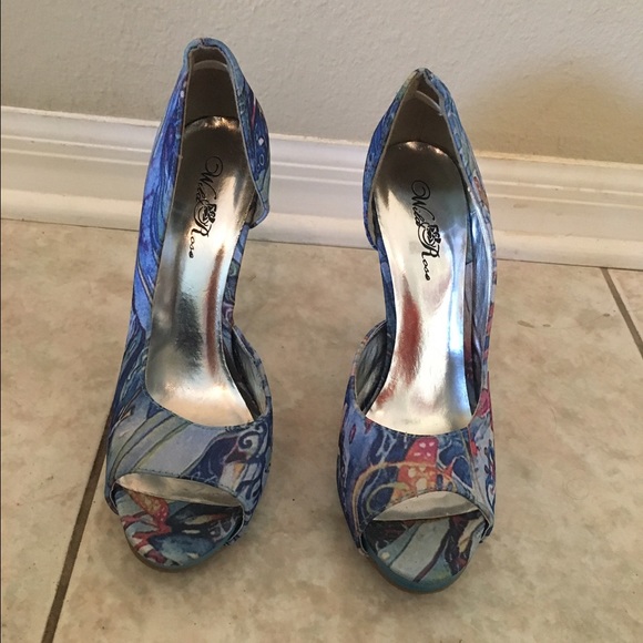 Blue multicolored heels - Picture 2 of 2