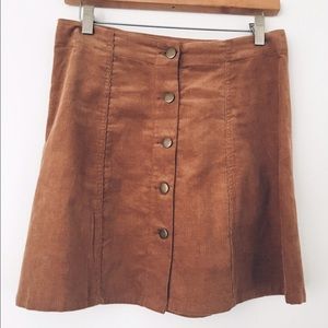 Tan Corduroy Mini Skirt