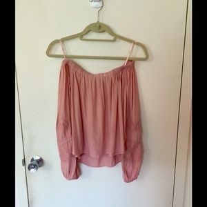 Off the shoulder blush blouse