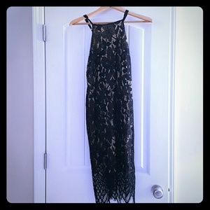 Black and Taupe lace dress