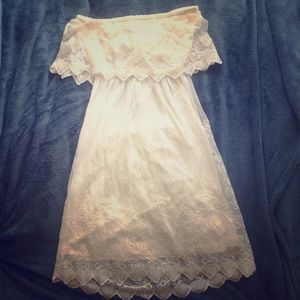 Strapless lace dress