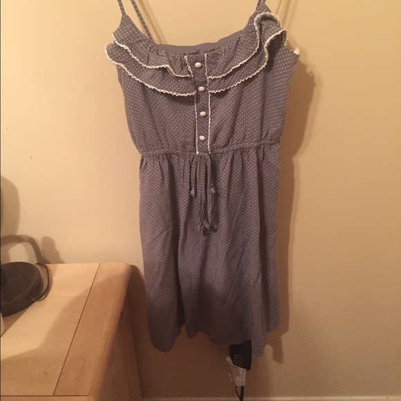 Gray polka dot dress