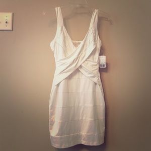 White fitted cocktail dress