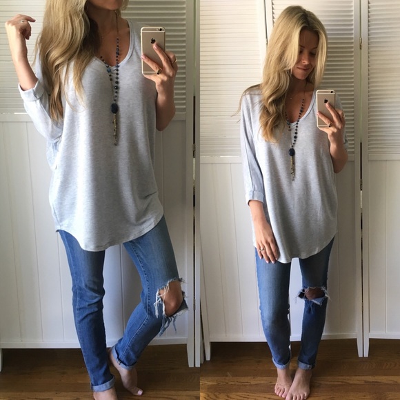 Last Item 🆕 Heather Blue V-Neck - Picture 4 of 4