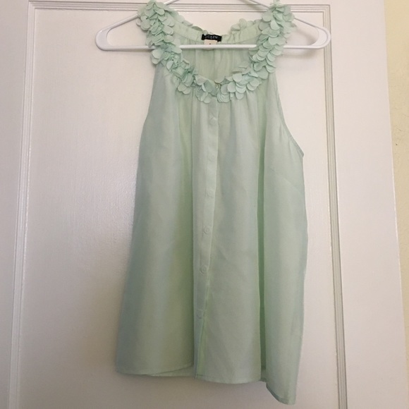 Mint green jcrew blouse