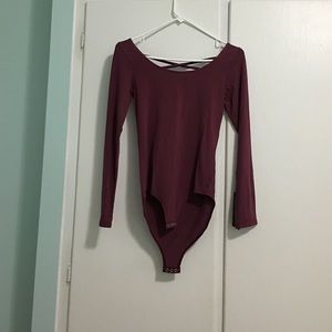 Lace up back one piece shirt