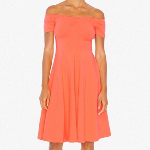 American Apparel Off Shoulder Midi Dress