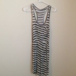 Lush grey/white stripe sun dress