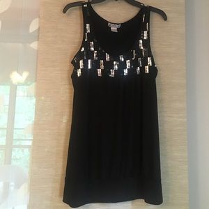 Sequin Black Tank