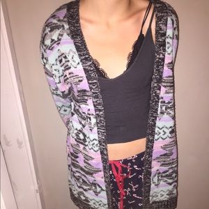 Multi colored winter jacket/cardigan from Pacsun