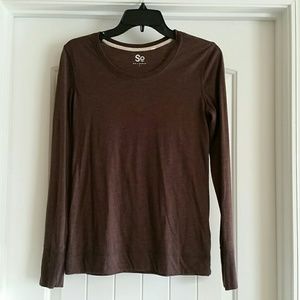 EUC heathered brown LS top