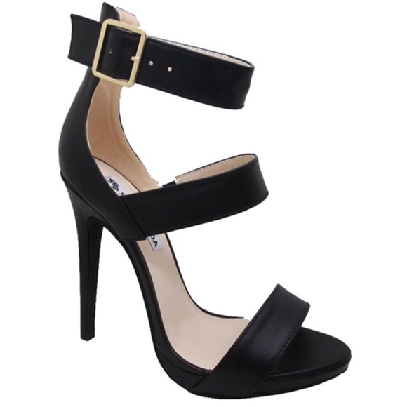 NEW ELSA BLACK STRAP HIGH HEEL SANDAL PUMPS - Picture 3 of 3