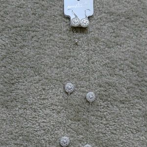 Silver necklace and earrings