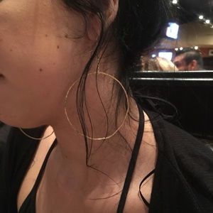 Hand hammered gold hoops. Unique design. Custom