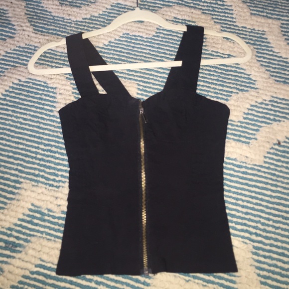 Black corset crop top zip up from h&m