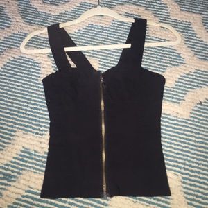 Black corset crop top zip up from h&m