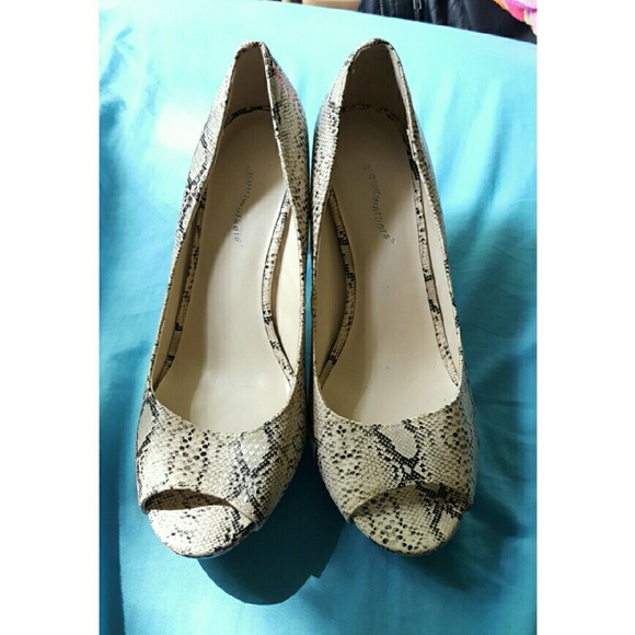 Cloudwalker Faux Snake Skin Heels