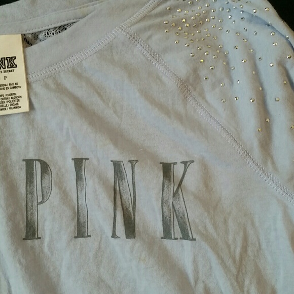 PINK light purple long sleeve crop top. - Picture 2 of 2