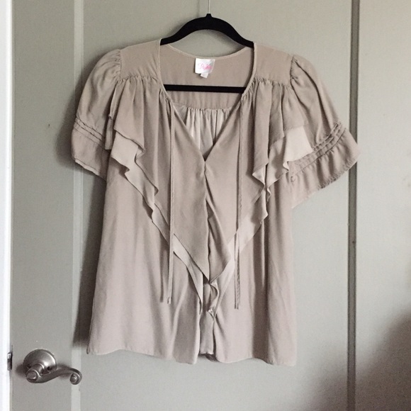 Parker ruffled romantic top SZ L AS-IS