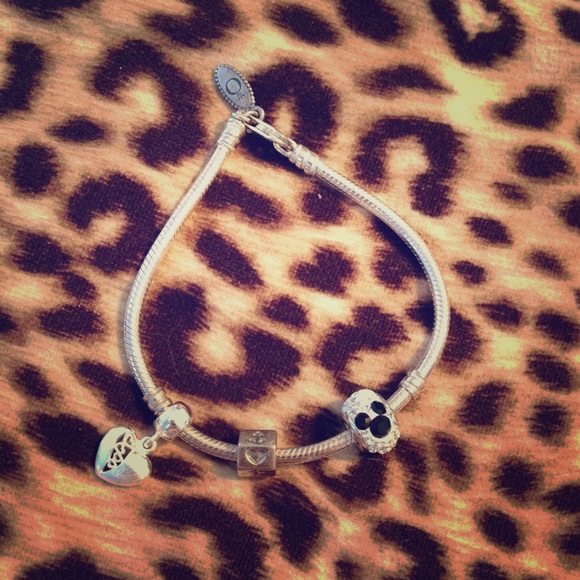 Pandora bracelet with 2 charms (Mickey charm sold)