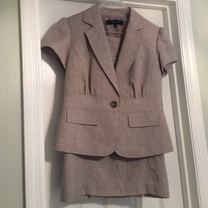 Nine West Khaki Pencil Skirt Suit