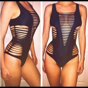 Brand new black one piece swim suit