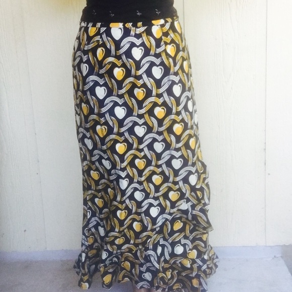VINTAGE Heart Maxi Mermaid Skirt - Picture 2 of 3