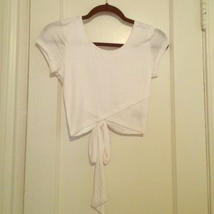 Charlotte Russe Backless white crop top