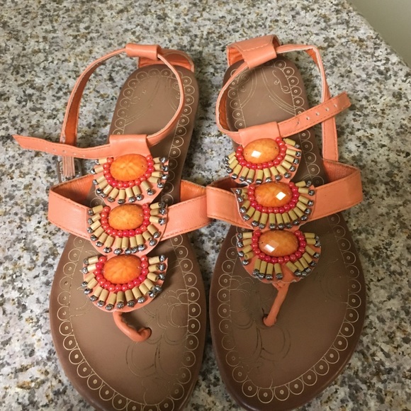 Orange Sandals with super cute design