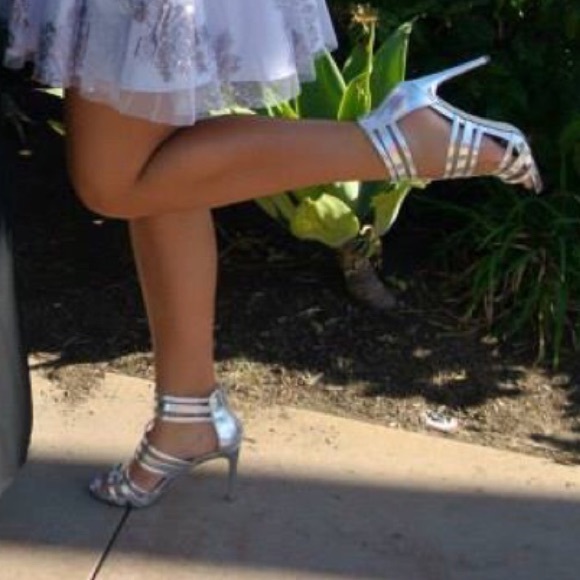 Aldo Silver Strappy Heels