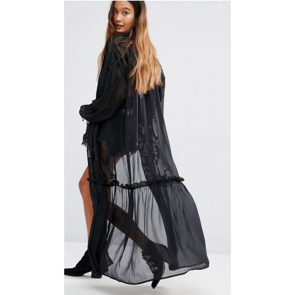 HP Lace Chiffon Long Kimono - Picture 2 of 3