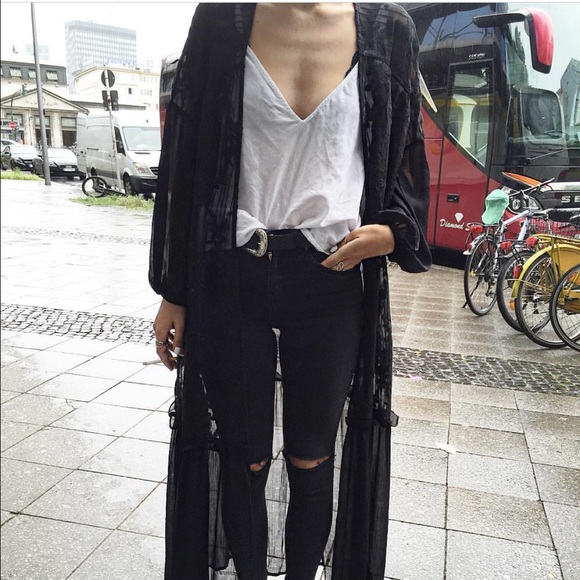 HP Lace Chiffon Long Kimono - Picture 3 of 3