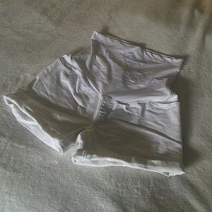 Maternity Over the Belly White Jean Shorts