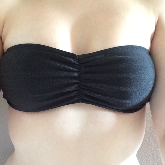 American Apparel Strapless Ruched Swim Bandeau S
