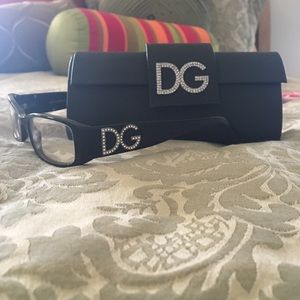 Dolce&Gabbana black and rhinestone eyeglasses