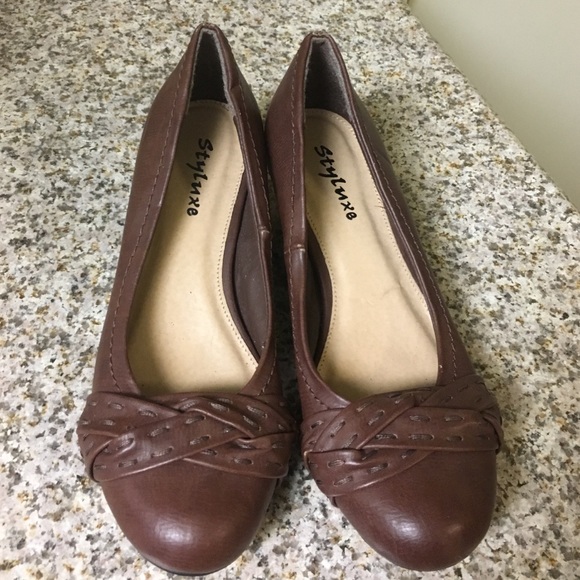 Brown flats with wedge