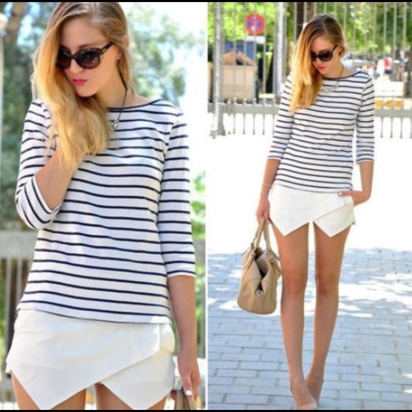 A symmetrical white shorts
