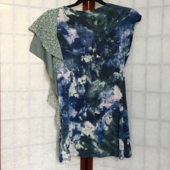 🎉HP🎉 Anthropologie asymmetrical blue/green top S - Picture 2 of 2