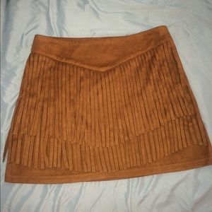 Suede mini skirt