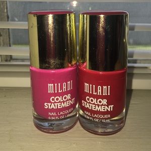 Two nail polishes and bronzer