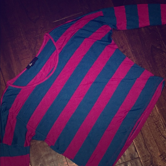 Forever 21 Blue/Pink Striped Top