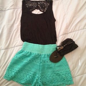 Mint Lace Shorts