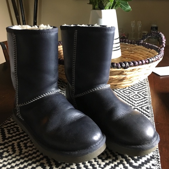 blue leather uggs