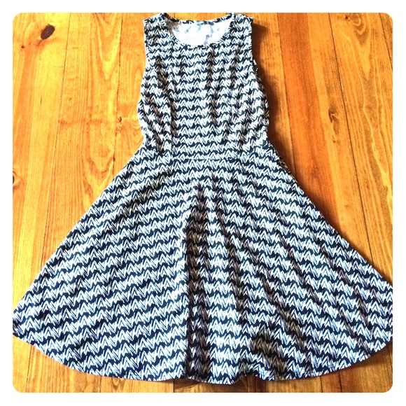 Black and white A-line dress