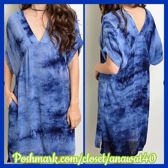 HP Lexie V-Neck Tie Dye Pocket Dress - Picture 4 of 4