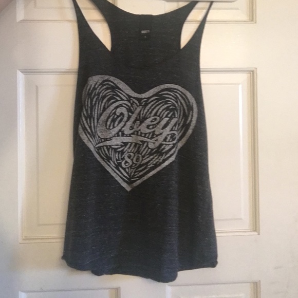 Gray Obey tank top