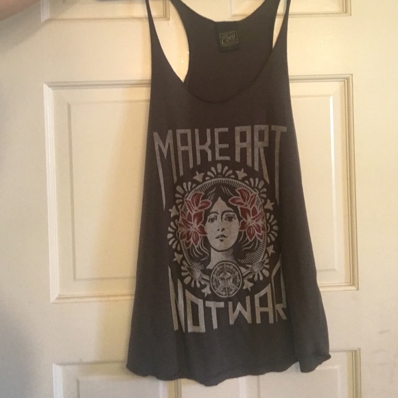 Obey "Make Art//Not War" tank top