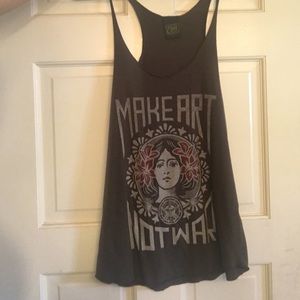Obey "Make Art//Not War" tank top